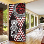 Red Aotearoa Niho Taniwha Door Cover Maori Mythology Tooth - Taniko Motifs - Aussie Hoodie