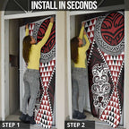 Red Aotearoa Niho Taniwha Door Cover Maori Mythology Tooth - Taniko Motifs - Aussie Hoodie