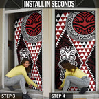 Red Aotearoa Niho Taniwha Door Cover Maori Mythology Tooth - Taniko Motifs - Aussie Hoodie