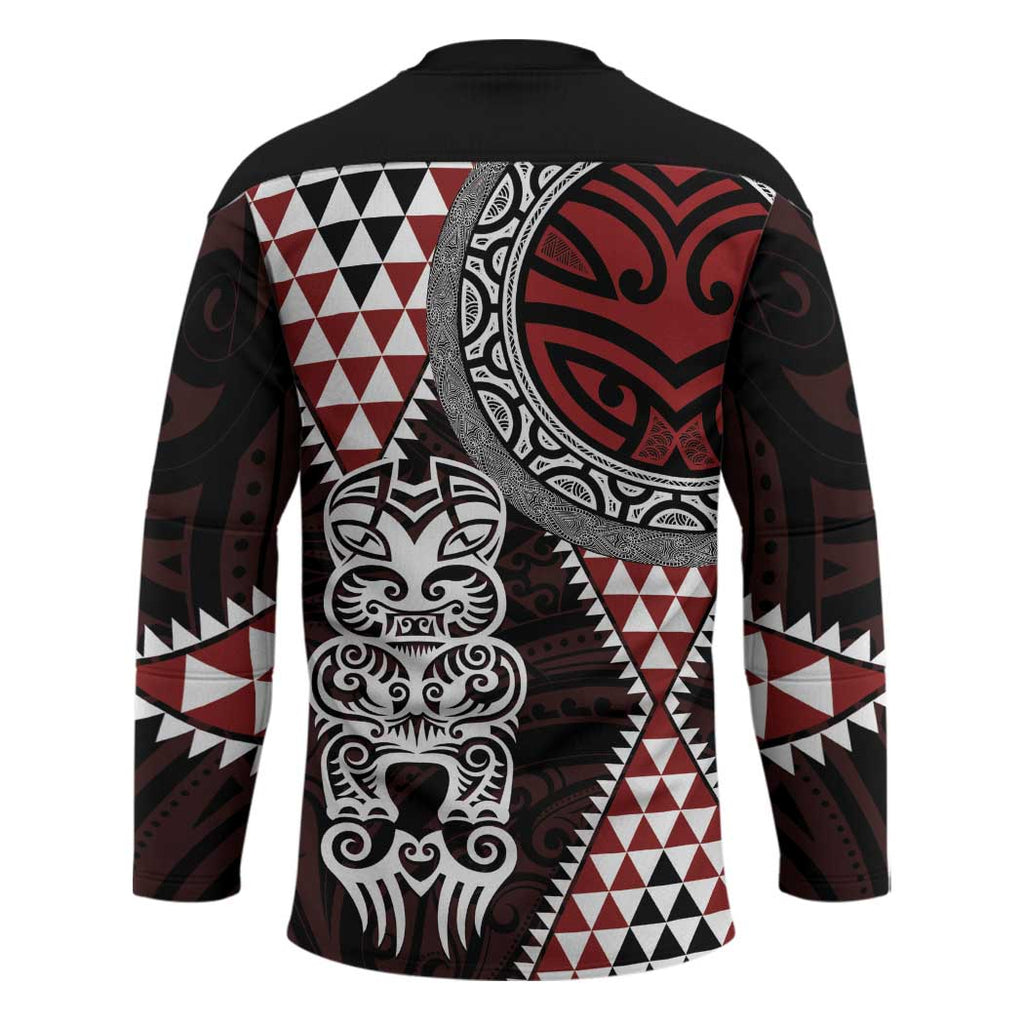 Red Aotearoa Niho Taniwha Hockey Jersey Maori Mythology Tooth - Taniko Motifs - Aussie Hoodie