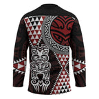 Red Aotearoa Niho Taniwha Hockey Jersey Maori Mythology Tooth - Taniko Motifs - Aussie Hoodie