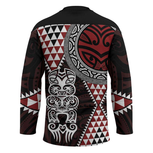 Red Aotearoa Niho Taniwha Hockey Jersey Maori Mythology Tooth - Taniko Motifs - Aussie Hoodie