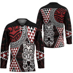 Red Aotearoa Niho Taniwha Hockey Jersey Maori Mythology Tooth - Taniko Motifs - Aussie Hoodie