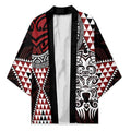 Red Aotearoa Niho Taniwha Kimono Maori Mythology Tooth - Taniko Motifs - Aussie Hoodie