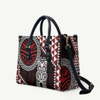Red Aotearoa Niho Taniwha Leather Bag Maori Mythology Tooth - Taniko Motifs - Aussie Hoodie