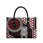 Red Aotearoa Niho Taniwha Leather Bag Maori Mythology Tooth - Taniko Motifs - Aussie Hoodie
