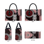 Red Aotearoa Niho Taniwha Leather Bag Maori Mythology Tooth - Taniko Motifs - Aussie Hoodie