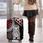 Red Aotearoa Niho Taniwha Luggage Cover Maori Mythology Tooth - Taniko Motifs