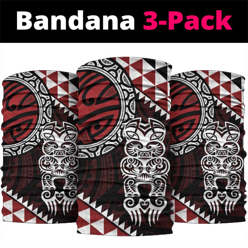 Red Aotearoa Niho Taniwha Neck Gaiter Maori Mythology Tooth - Taniko Motifs - Aussie Hoodie