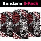 Red Aotearoa Niho Taniwha Neck Gaiter Maori Mythology Tooth - Taniko Motifs - Aussie Hoodie