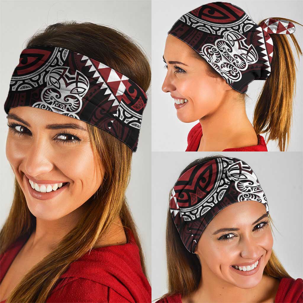 Red Aotearoa Niho Taniwha Neck Gaiter Maori Mythology Tooth - Taniko Motifs - Aussie Hoodie