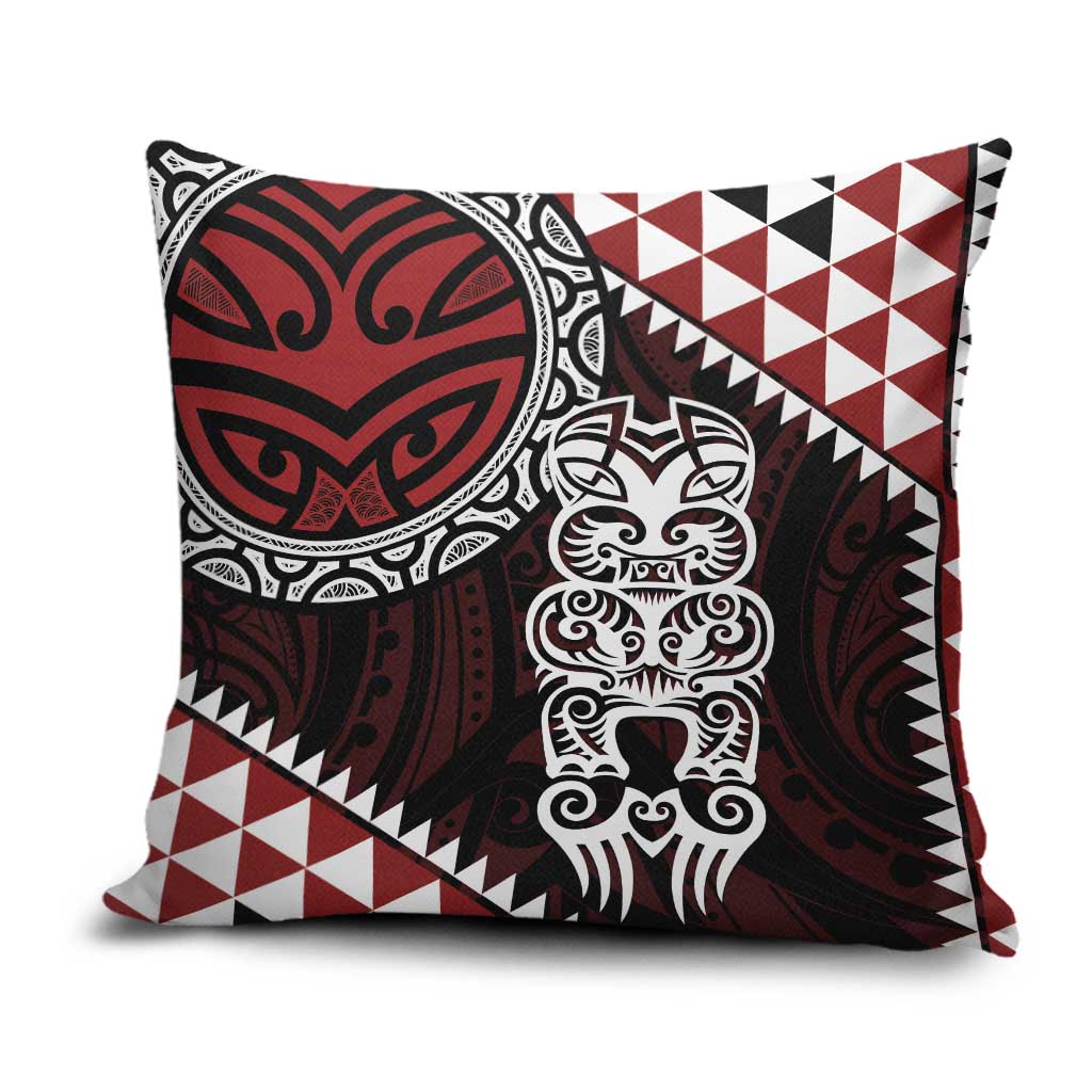Red Aotearoa Niho Taniwha Pillow Cover Maori Mythology Tooth - Taniko Motifs - Aussie Hoodie