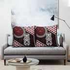 Red Aotearoa Niho Taniwha Pillow Cover Maori Mythology Tooth - Taniko Motifs - Aussie Hoodie