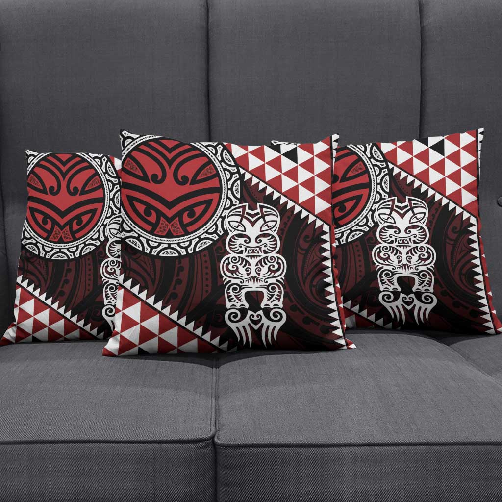 Red Aotearoa Niho Taniwha Pillow Cover Maori Mythology Tooth - Taniko Motifs - Aussie Hoodie