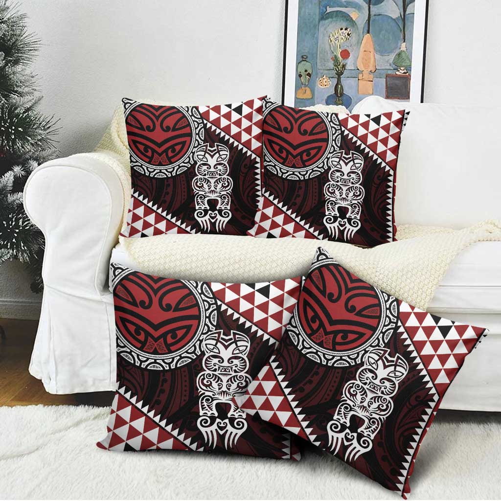 Red Aotearoa Niho Taniwha Pillow Cover Maori Mythology Tooth - Taniko Motifs - Aussie Hoodie