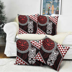 Red Aotearoa Niho Taniwha Pillow Cover Maori Mythology Tooth - Taniko Motifs - Aussie Hoodie