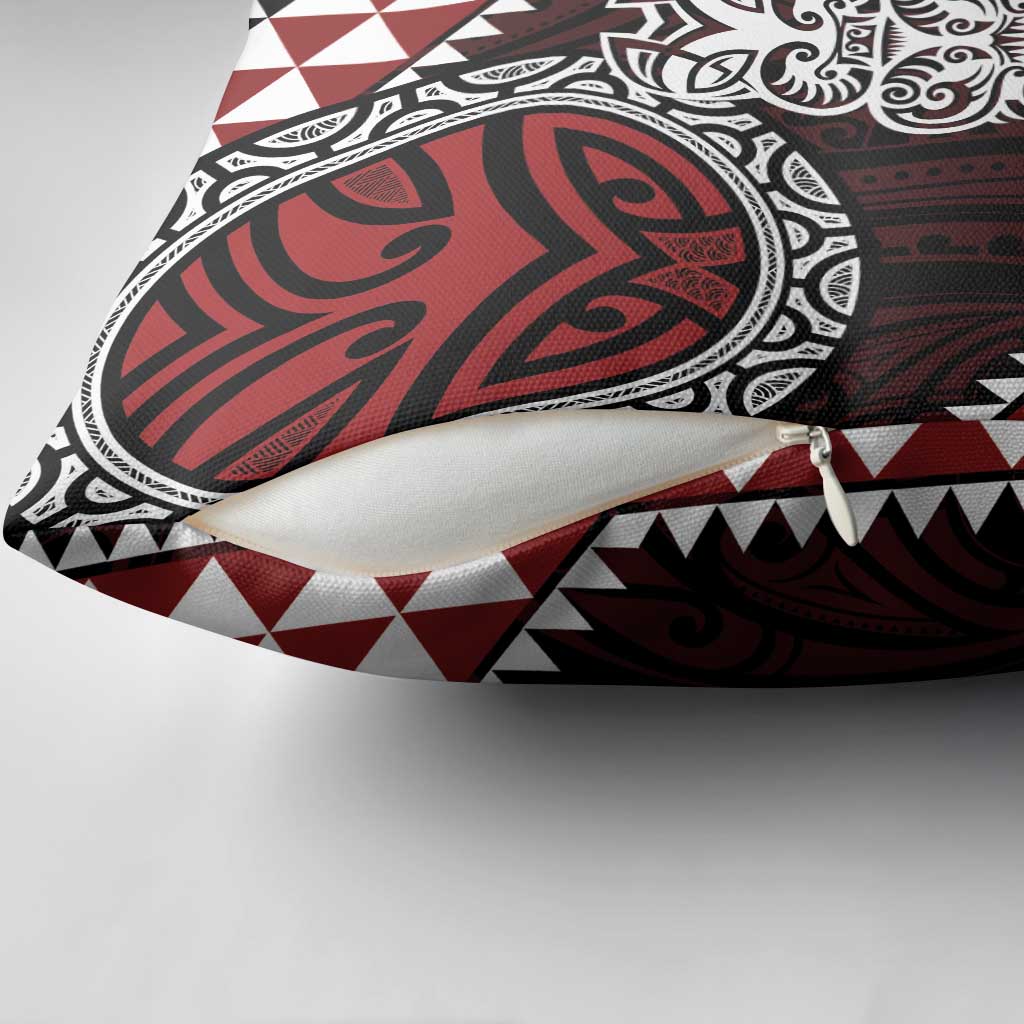 Red Aotearoa Niho Taniwha Pillow Cover Maori Mythology Tooth - Taniko Motifs - Aussie Hoodie