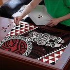 Red Aotearoa Niho Taniwha Puzzle Maori Mythology Tooth - Taniko Motifs - Aussie Hoodie