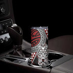 Red Aotearoa Niho Taniwha Skinny Tumbler Maori Mythology Tooth - Taniko Motifs
