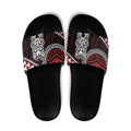 Red Aotearoa Niho Taniwha Slide Sandals Maori Mythology Tooth - Taniko Motifs - Aussie Hoodie
