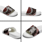 Red Aotearoa Niho Taniwha Slide Sandals Maori Mythology Tooth - Taniko Motifs - Aussie Hoodie