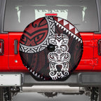 Red Aotearoa Niho Taniwha Spare Tire Cover Maori Mythology Tooth - Taniko Motifs