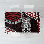 Red Aotearoa Niho Taniwha Tablecloth Maori Mythology Tooth - Taniko Motifs