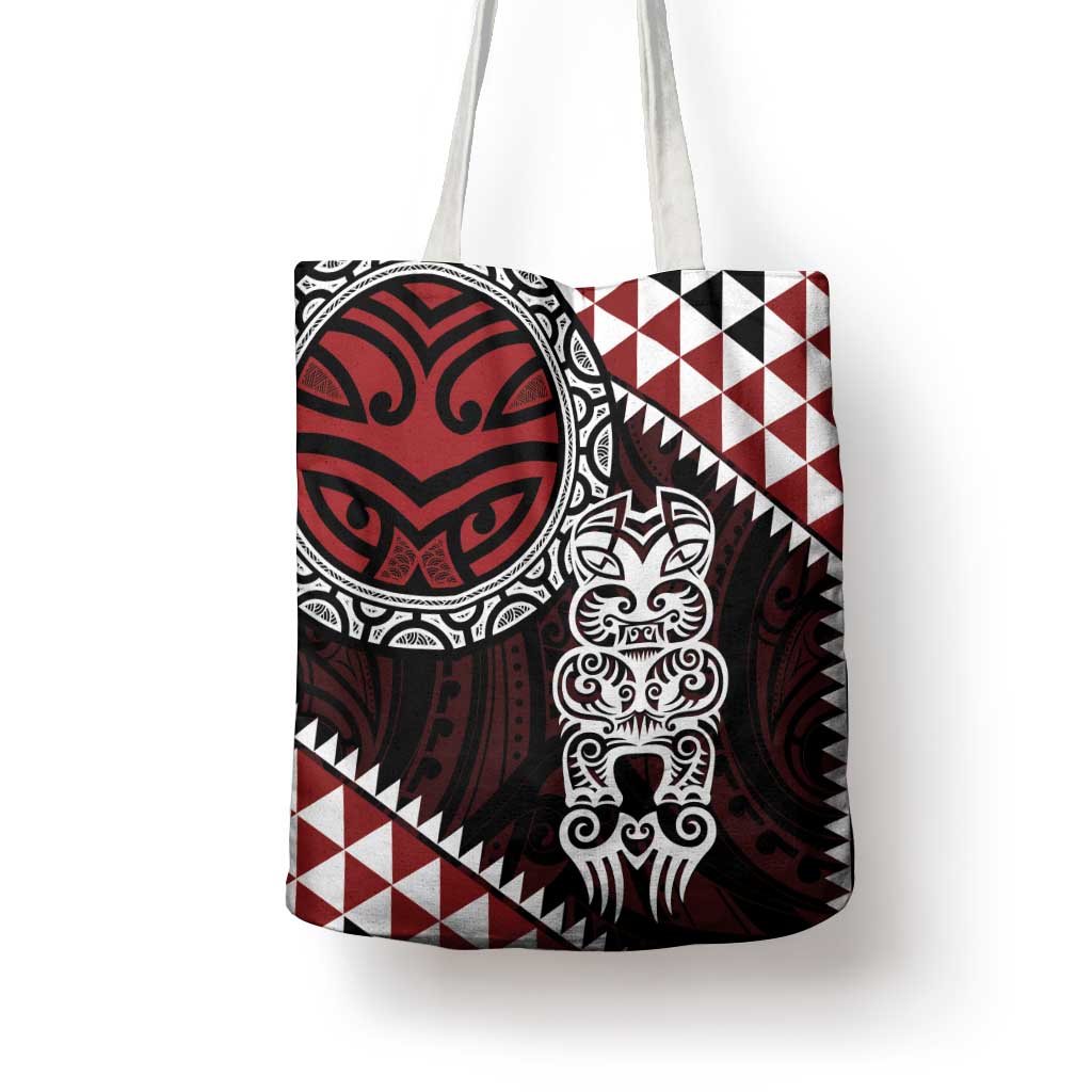 Red Aotearoa Niho Taniwha Tote Bag Maori Mythology Tooth - Taniko Motifs - Aussie Hoodie