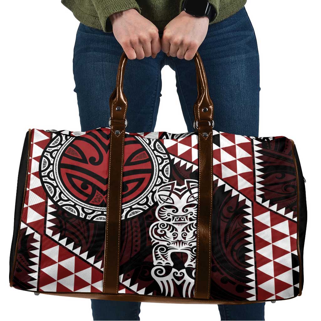 Red Aotearoa Niho Taniwha Travel Bag Maori Mythology Tooth - Taniko Motifs - Aussie Hoodie