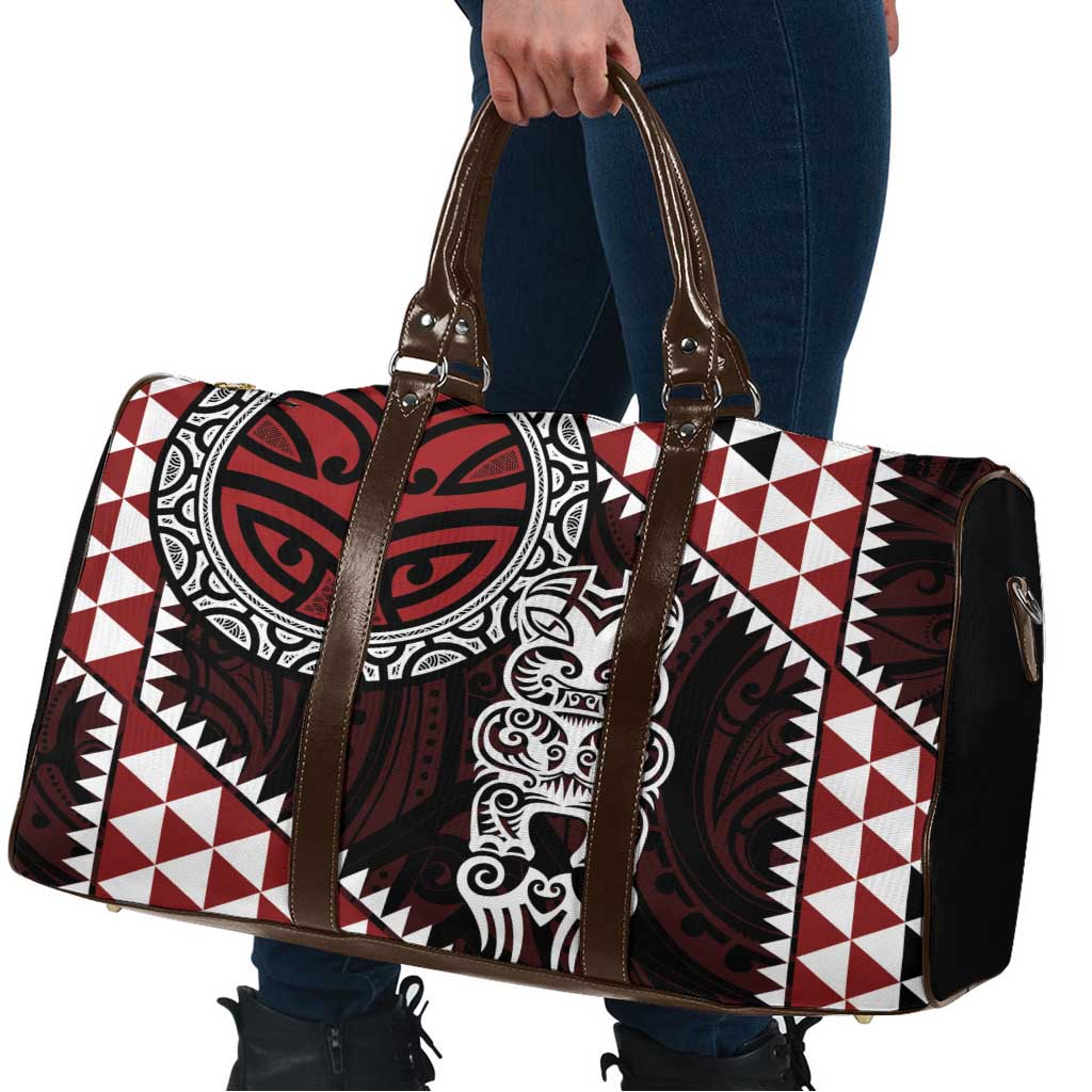 Red Aotearoa Niho Taniwha Travel Bag Maori Mythology Tooth - Taniko Motifs - Aussie Hoodie