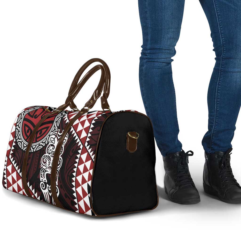 Red Aotearoa Niho Taniwha Travel Bag Maori Mythology Tooth - Taniko Motifs - Aussie Hoodie