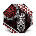 Red Aotearoa Niho Taniwha Umbrella Maori Mythology Tooth - Taniko Motifs - Aussie Hoodie