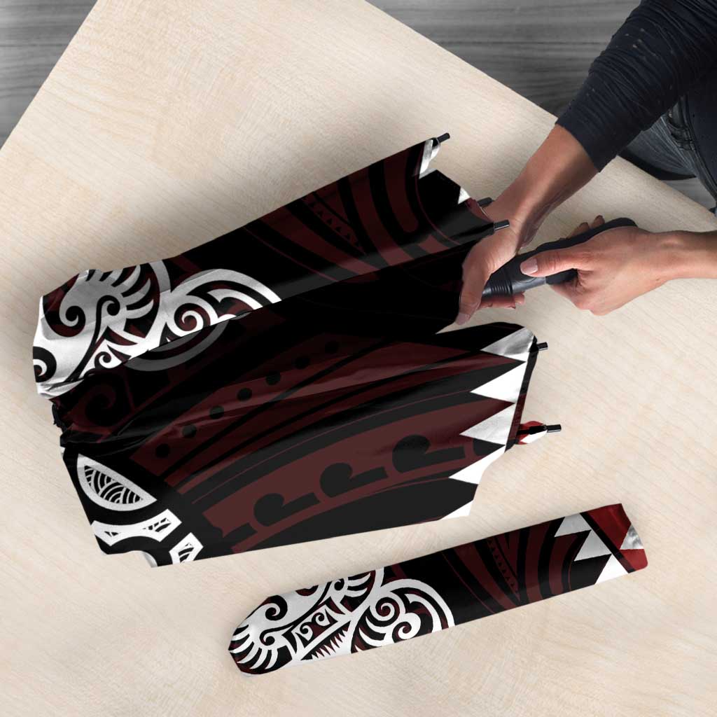 Red Aotearoa Niho Taniwha Umbrella Maori Mythology Tooth - Taniko Motifs - Aussie Hoodie