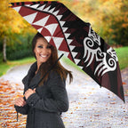 Red Aotearoa Niho Taniwha Umbrella Maori Mythology Tooth - Taniko Motifs - Aussie Hoodie