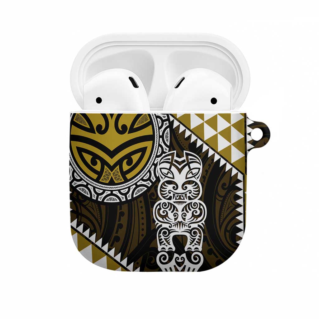 Yellow Aotearoa Niho Taniwha AirPods Case Maori Mythology Tooth - Taniko Motifs - Aussie Hoodie