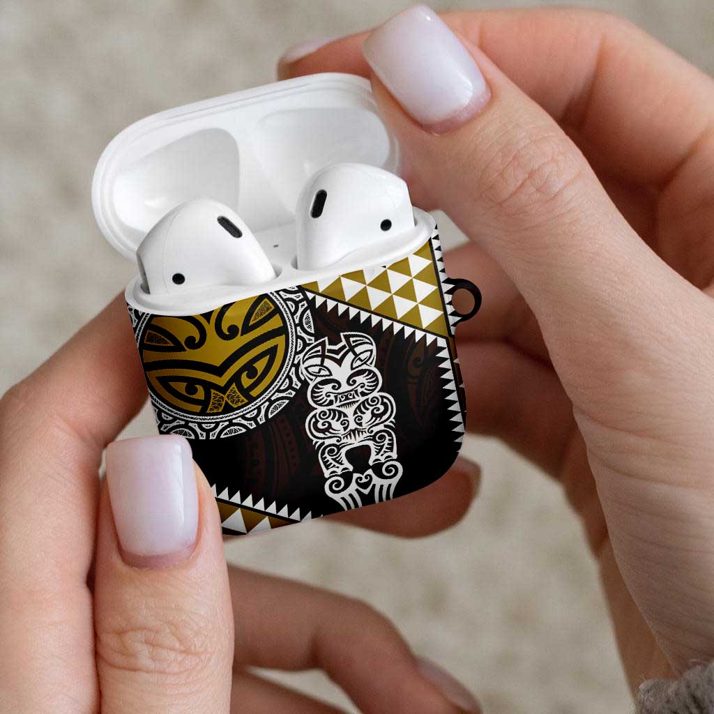 Yellow Aotearoa Niho Taniwha AirPods Case Maori Mythology Tooth - Taniko Motifs - Aussie Hoodie