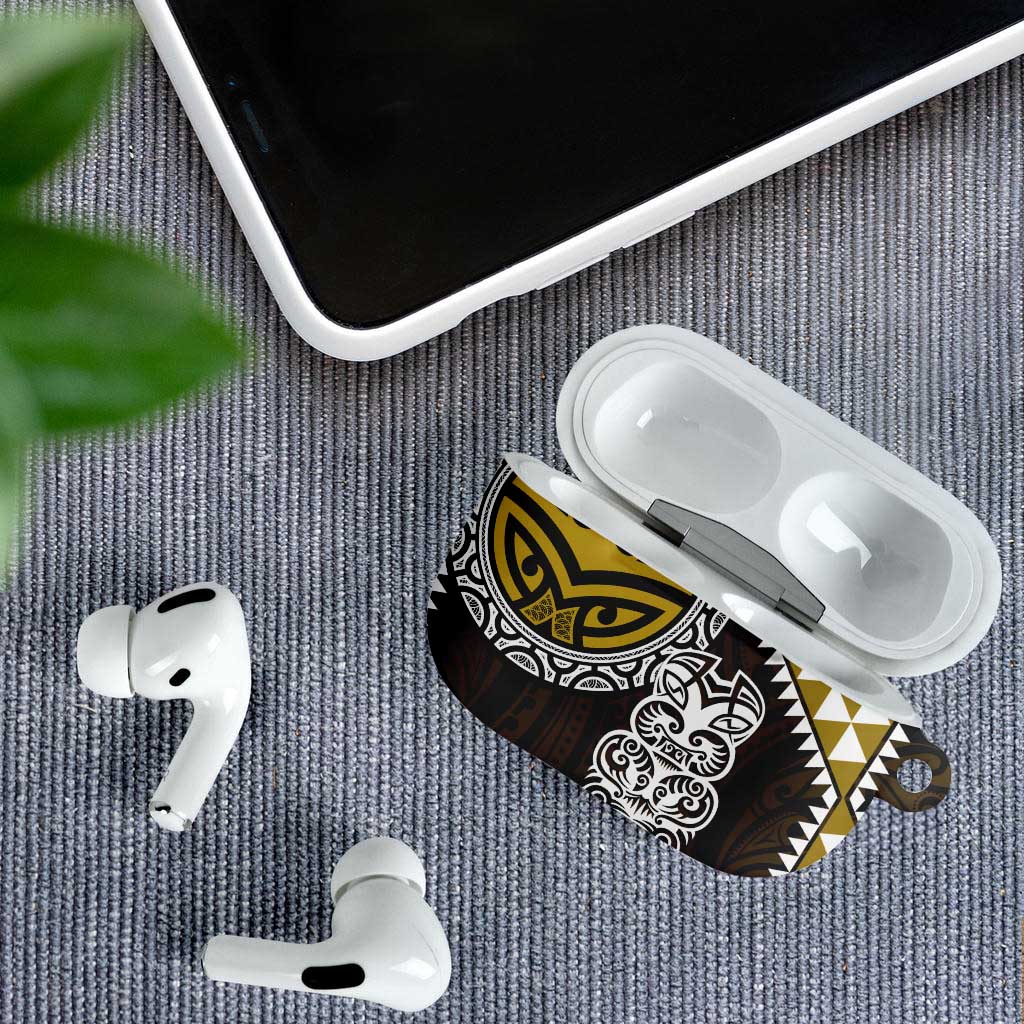 Yellow Aotearoa Niho Taniwha AirPods Case Maori Mythology Tooth - Taniko Motifs - Aussie Hoodie