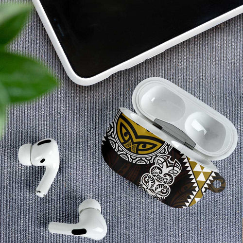 Yellow Aotearoa Niho Taniwha AirPods Case Maori Mythology Tooth - Taniko Motifs - Aussie Hoodie