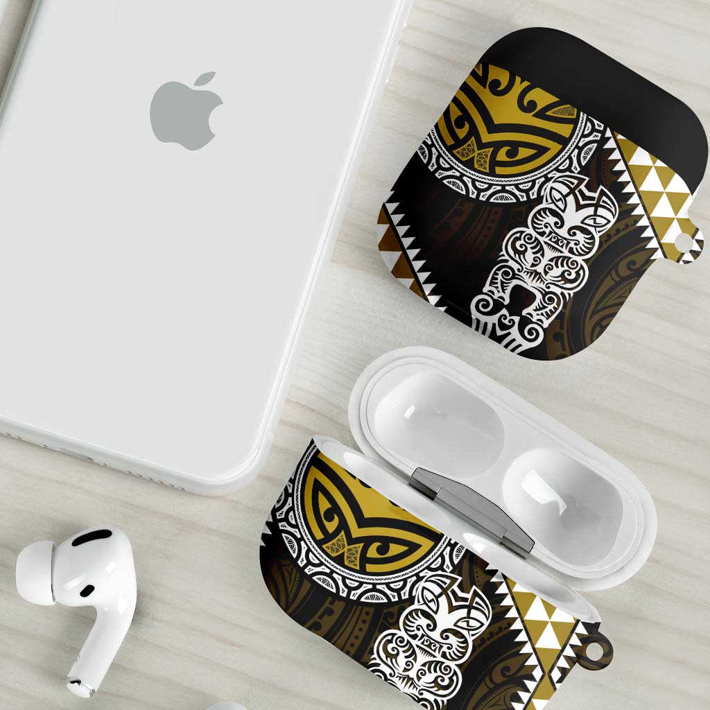 Yellow Aotearoa Niho Taniwha AirPods Case Maori Mythology Tooth - Taniko Motifs - Aussie Hoodie