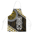 Yellow Aotearoa Niho Taniwha Apron Maori Mythology Tooth - Taniko Motifs - Aussie Hoodie