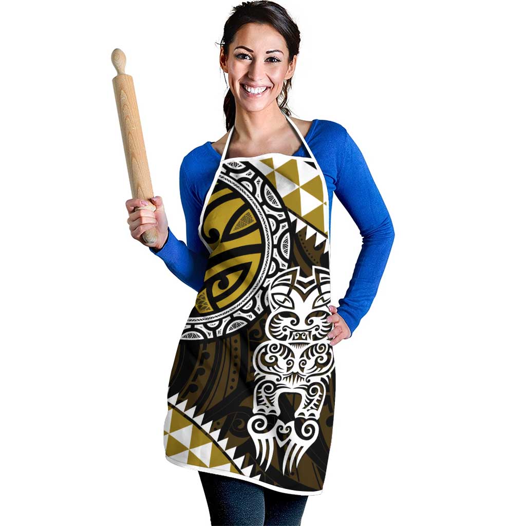 Yellow Aotearoa Niho Taniwha Apron Maori Mythology Tooth - Taniko Motifs - Aussie Hoodie