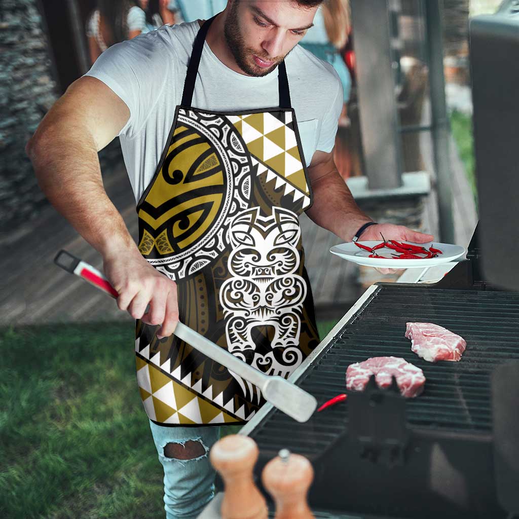 Yellow Aotearoa Niho Taniwha Apron Maori Mythology Tooth - Taniko Motifs - Aussie Hoodie