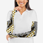 Yellow Aotearoa Niho Taniwha Arm Sleeves Maori Mythology Tooth - Taniko Motifs - Aussie Hoodie
