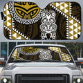 Yellow Aotearoa Niho Taniwha Auto Sun Shade Maori Mythology Tooth - Taniko Motifs - Aussie Hoodie