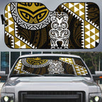 Yellow Aotearoa Niho Taniwha Auto Sun Shade Maori Mythology Tooth - Taniko Motifs - Aussie Hoodie