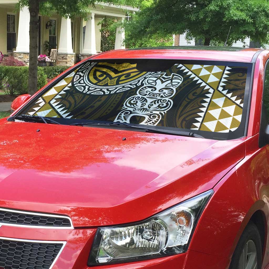 Yellow Aotearoa Niho Taniwha Auto Sun Shade Maori Mythology Tooth - Taniko Motifs - Aussie Hoodie