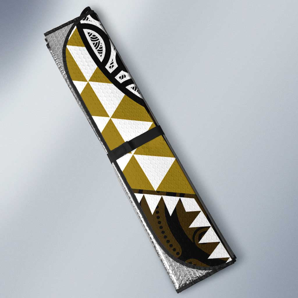 Yellow Aotearoa Niho Taniwha Auto Sun Shade Maori Mythology Tooth - Taniko Motifs - Aussie Hoodie
