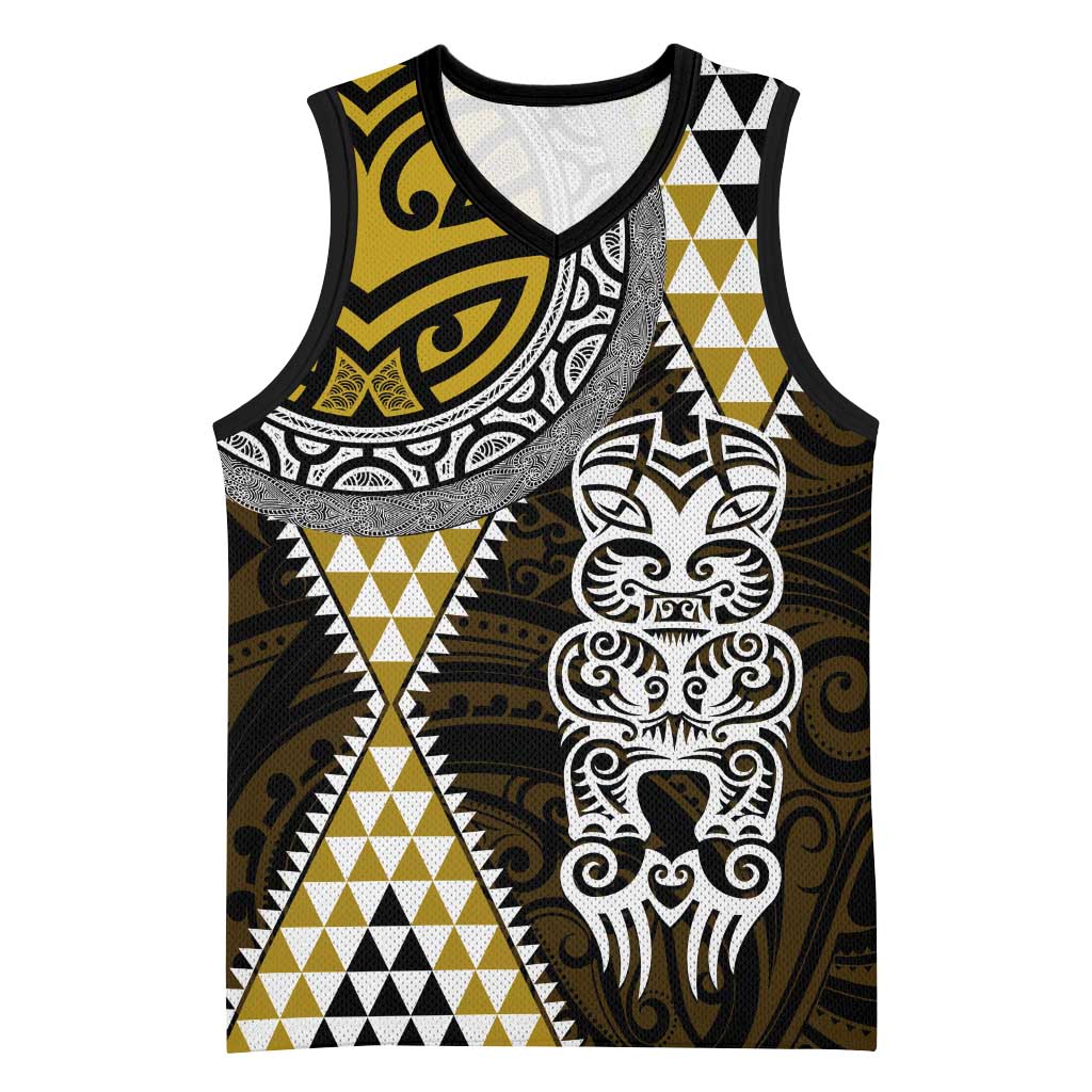 Yellow Aotearoa Niho Taniwha Basketball Jersey Maori Mythology Tooth - Taniko Motifs - Aussie Hoodie