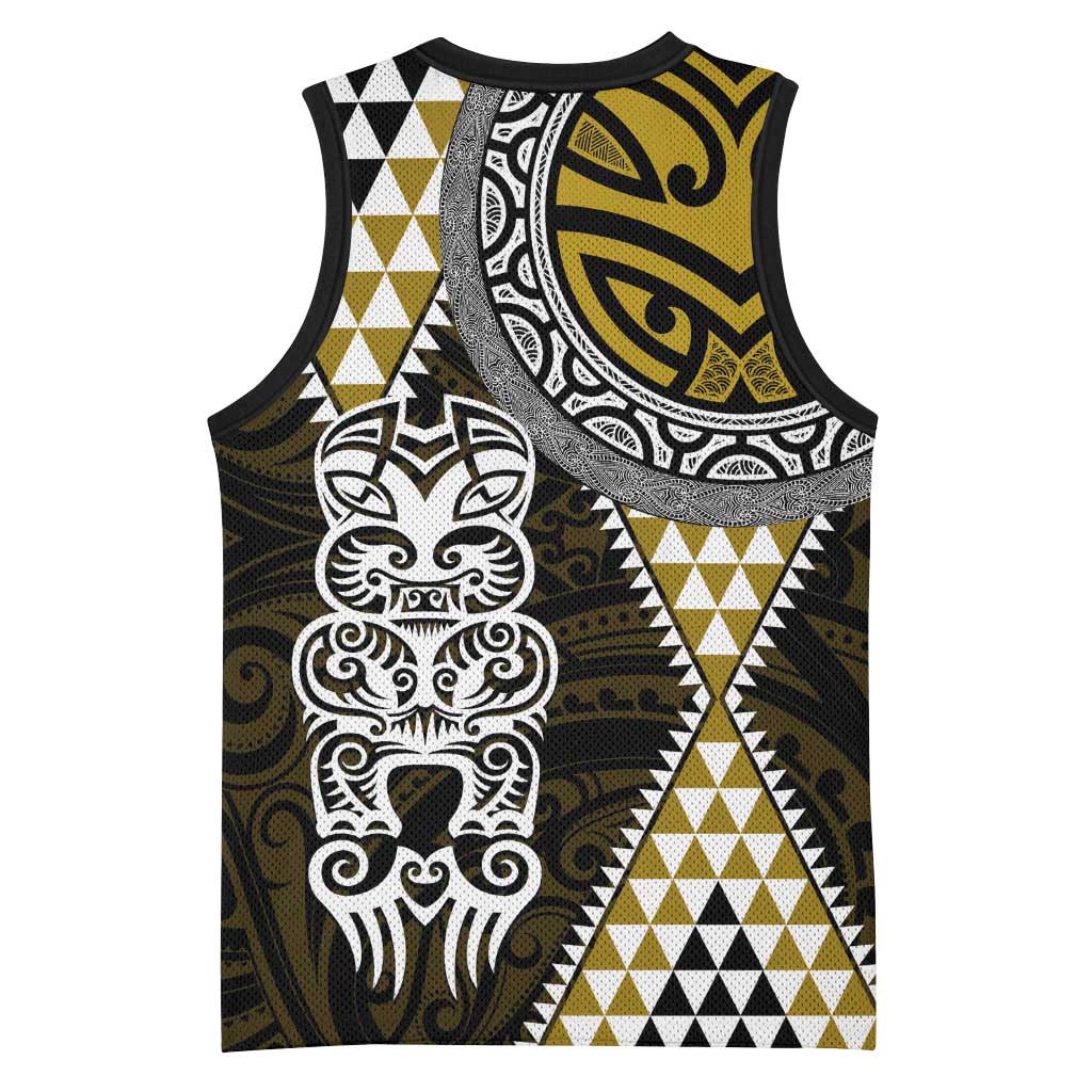Yellow Aotearoa Niho Taniwha Basketball Jersey Maori Mythology Tooth - Taniko Motifs - Aussie Hoodie