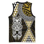 Yellow Aotearoa Niho Taniwha Basketball Jersey Maori Mythology Tooth - Taniko Motifs - Aussie Hoodie